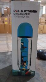 Multi-Use Pill & Water Bottle for Travel (600 Ml, Mix Color) - Full Detail by Nari Haat, Indian ethnic wear, women cl...