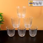 Premium Transparent Glass Tumbler Set, Tumbler (256ML / 6 Pc) - Front View by Nari Haat, Indian ethnic wear, women cl...