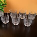 Premium Transparent Glass Tumbler Set, Tumbler (256ML / 6 Pc) - Closeup Embroidery by Nari Haat, Indian ethnic wear, ...