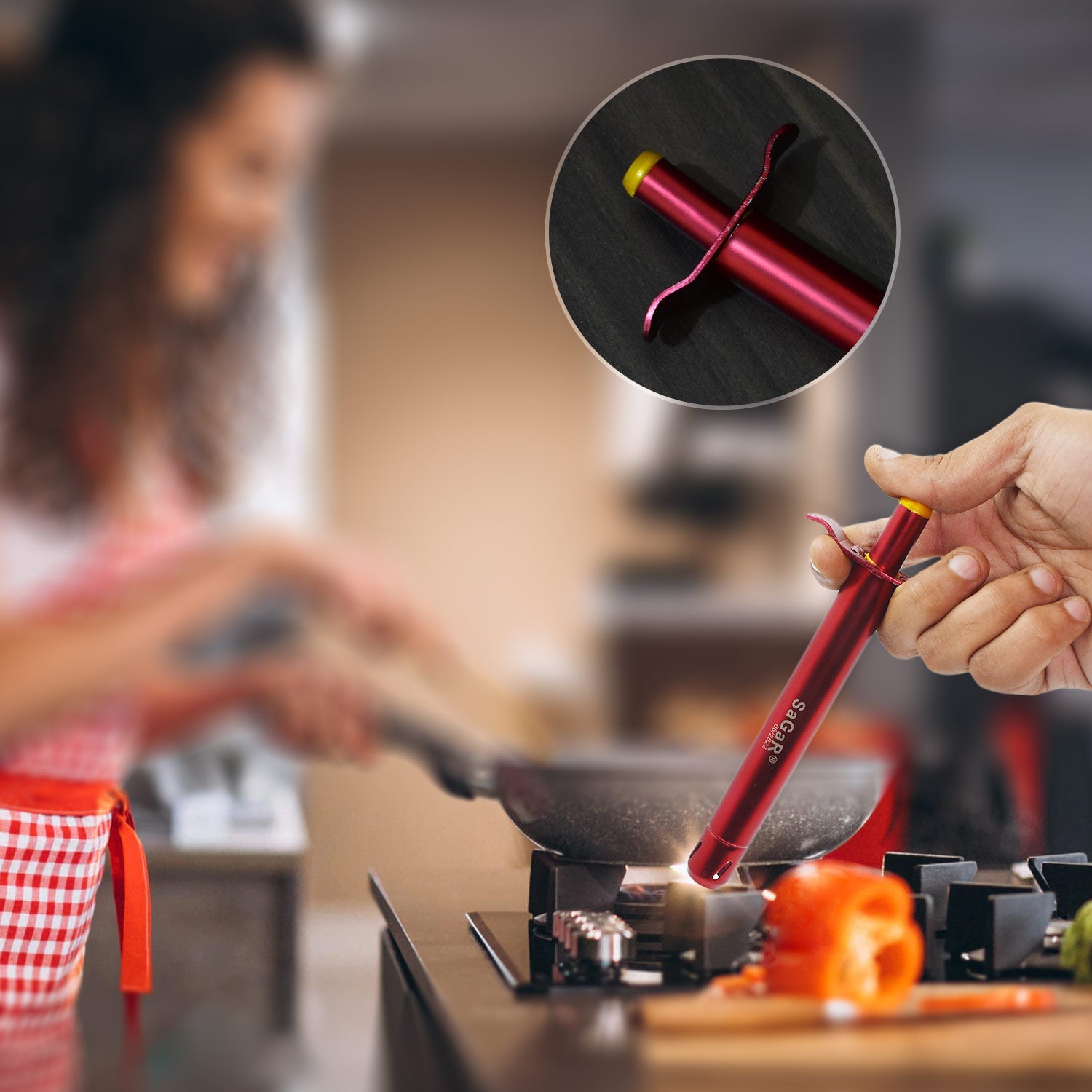 Durable stainless steel gas lighter for kitchen stove