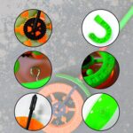 Plastic Single Wheel Push Run toy handle and two lights on wheel. push toy for Kids - Fabric Detail by Nari Haat, Ind...