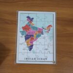 Wooden India Map Puzzle - (1 Set) - Fabric Detail by Nari Haat, Indian ethnic wear, women clothing, designer suit