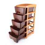 5tier Plastic Modular Drawer System For Multiple Use (Brown colour) - Back View by Nari Haat, Indian ethnic wear, wom...