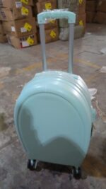 17849 Suitcase For Kids, Girls Green Small Cabin Hard Cover Holiday Carry On Trolley with Extendable Handle, Childre...