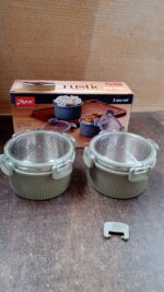 Apex Rustic Jar Set – 2 Pcs, 450ml Each Approx - Fabric Detail by Nari Haat, Indian ethnic wear, women clothing, de...