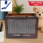 Wooden Money / Piggy Bank, Money Box (1 Pc / 1 Emoji Pan) - Front View by Nari Haat, Indian ethnic wear, women clothi...