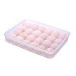 24 Grids Plastic Egg Box Container Holder Tray Fridge with Lid for 2 Dozen Egg Tray - Front View by Nari Haat, Indian...
