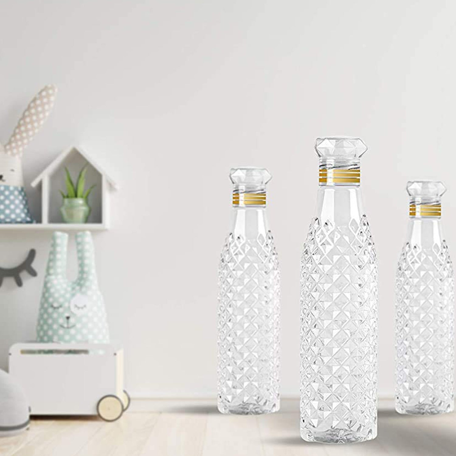 6image_5bde5e59-5f45-4791-8362-90aa4b5ece5c.jpg Dimond Cut Water Bottle used by kids - Front View by Nari Haat, Indian ethnic wear, women clothing, designer suit