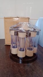 360 Revolving Spice Rack for Kitchen and Dining Table, 8 Spice jars - Full Detail by Nari Haat, Indian ethnic wear, w...