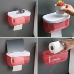 2-in-1 Bathroom Tissue Dispenser & Phone Holder (Self-Adhesive, Waterproof) - Closeup Embroidery by Nari Haat, Indian...