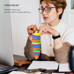 3D Rainbow Color Plastic Slug Fidget Toys, Stress Relieving Toy, Sensory Slug Toy for Boys and Girls, Finger slug Toy...