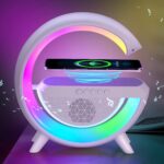 3-in-1 Multi-Function LED Night Lamp with Bluetooth Speaker, Wireless Charging, for Bedroom for Music, Party and Mood...