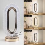 Touch Control Crystal Table Desk Lamp, 3-Way Dimmable Light, USB Rechargeable Crystal Diamond Table Lamp, Exquisite N...