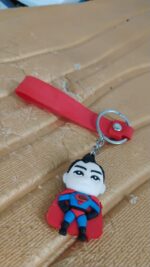 Cute Cartoon Silicone 3D Key Chain with Metal Hook & Strap (Pack of 1) - Fabric Detail by Nari Haat, Indian ethnic we...