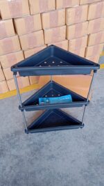 3-Layer Multipurpose Plastic Corner Storage Rack - Fabric Detail by Nari Haat, Indian ethnic wear, women clothing, de...