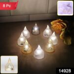 LED Flameless Decorative Diyas - (8 Pc) - With Dupatta by Nari Haat, Indian ethnic wear, women clothing, designer suit