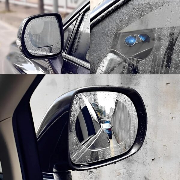 Anti-Fog & Anti-Scratch Rearview Mirror Film – HD Protective Sticker (1 Pc) - Front View by Nari Haat, Indian ethni...