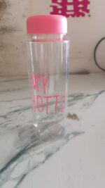 350 ml Approx Transparent Plastic Water Bottle with Leakproof Lid (1 Pc) - Fabric Detail by Nari Haat, Indian ethnic ...