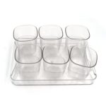 6pc Glasses With tray Plastic Glass Set - Sleeve Design by Nari Haat, Indian ethnic wear, women clothing, designer suit