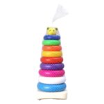 Plastic Baby Kids Teddy Stacking Ring Jumbo Stack Up Educational Toy 9pc - Back View by Nari Haat, Indian ethnic wear...