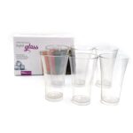Plastic Drinking Glass Juice Glass Water Glass Set of 6 Transparent Glass - Full Detail by Nari Haat, Indian ethnic w...