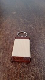 Premium Wooden Keychain with Dual Tone Finish (1 Pc) - Full Detail by Nari Haat, Indian ethnic wear, women clothing, ...