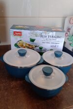 Apex Microwave-Safe Serving Bowl 3 Pcs Set (700ml, 1000ml, 1400ml) - Fabric Detail by Nari Haat, Indian ethnic wear, ...