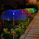 Solar Outdoor Lights – 7-Color Waterproof Jellyfish Like Firework Home Decor (2pcs) - Back View by Nari Haat, India...