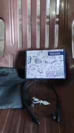 Bluetooth Wireless Neckband Earphones, 40H Playtime, IPX Water-Resistant, High Bass - Fabric Detail by Nari Haat, Ind...