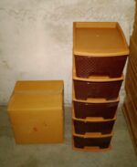 5tier Plastic Modular Drawer System For Multiple Use (Brown colour) - Full Detail by Nari Haat, Indian ethnic wear, w...