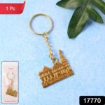 Premium Golden Metal Ram Mandir Keychain (1 Pc) - With Dupatta by Nari Haat, Indian ethnic wear, women clothing, desi...