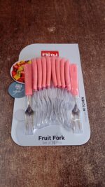 Premium Stainless Steel Fruit Fork Set – 10 Pieces with Soft Non-Slip Handle - Fabric Detail by Nari Haat, Indian e...