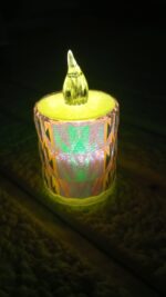 4 Pc Flameless and Smokeless Decorative Melting Candles LED Tea Light, Diwali - Fabric Detail by Nari Haat, Indian et...