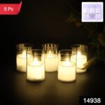 Flameless LED Votive Candles Light - (5 Pc) - With Dupatta by Nari Haat, Indian ethnic wear, women clothing, designer...