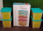 Fridge Storage Containers with Handle – Plastic Kitchen Storage (4 Pcs Set) - Full Detail by Nari Haat, Indian ethn...
