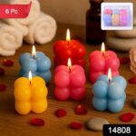 Multicolor Aesthetic Bubble Cube Wax Candles (6 Pc) - With Dupatta by Nari Haat, Indian ethnic wear, women clothing, ...