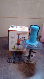 6 Blades Manual Hand-Press Vegetable Chopper (1100 ML / Mix Color) - Fabric Detail by Nari Haat, Indian ethnic wear, ...