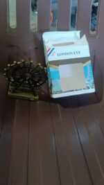 Metal Desktop Table Decoration Cabinet Wheel Tower (1 Pc) - Fabric Detail by Nari Haat, Indian ethnic wear, women clo...