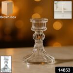 Elegant Crystal Glass Candle Holder Stand (1 Pc) - With Dupatta by Nari Haat, Indian ethnic wear, women clothing, des...