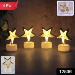 Decorative Star Shaped Flameless LED Candles (4 Pc) - With Dupatta by Nari Haat, Indian ethnic wear, women clothing, ...