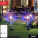 Solar Powered Multicolor Starburst Firework Garden Light Set (2 Pc / 150 LED) - With Dupatta by Nari Haat, Indian eth...