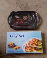 Serving Tray Set  (Pack of 3 Pcs / Multicolor / Mix Size) - Full Detail by Nari Haat, Indian ethnic wear, women cloth...