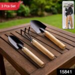 Garden Tool Kit Durable Hand Tools Set with Wooden Handle (3 Pc) - With Dupatta by Nari Haat, Indian ethnic wear, wom...