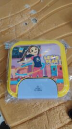 Kids Lunch Box Set with Small Inner Container, Spoon & Fork (1 Pc) - Full Detail by Nari Haat, Indian ethnic wear, wo...