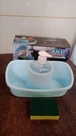 3 in 1 Hand wash Liquid Soap Dispenser with Sponge Holder (1 Set) - Fabric Detail by Nari Haat, Indian ethnic wear, w...