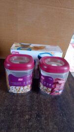 Supermom Transparent Twist Lock Kitchen Storage Container Set (Approx 800ML & 2Pc) - Full Detail by Nari Haat, Indian...