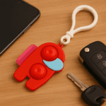 Pop-It Fidget Keychain Toy - (1 Pc / Mix Color) - Back View by Nari Haat, Indian ethnic wear, women clothing, designe...