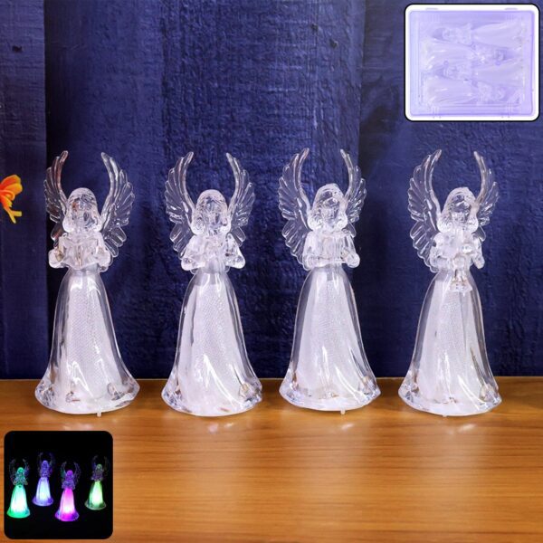 Battery Operated LED Angel Decorative Lights (4 Pc / Set) - Front View by Nari Haat, Indian ethnic wear, women clothi...