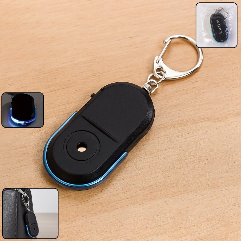 Personal Safety Alarm Keychain – Loud Emergency Siren with LED Light - Front View by Nari Haat, Indian ethnic wear,...