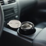 Round Smokeless Ashtray with Lid (1 Pc) - Fabric Detail by Nari Haat, Indian ethnic wear, women clothing, designer suit